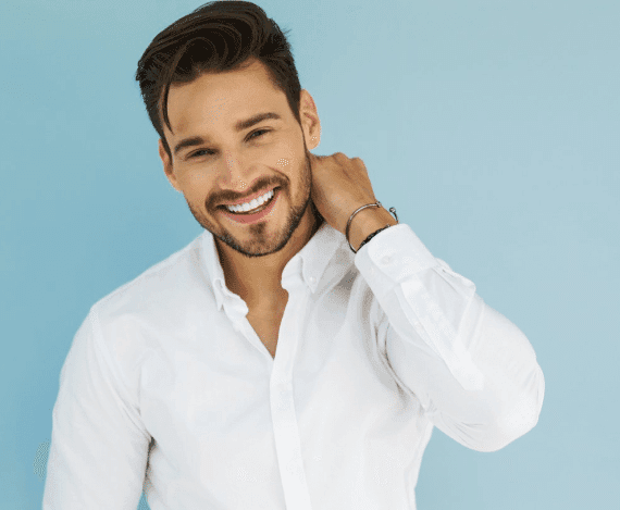 men-on-white Man in white shirt